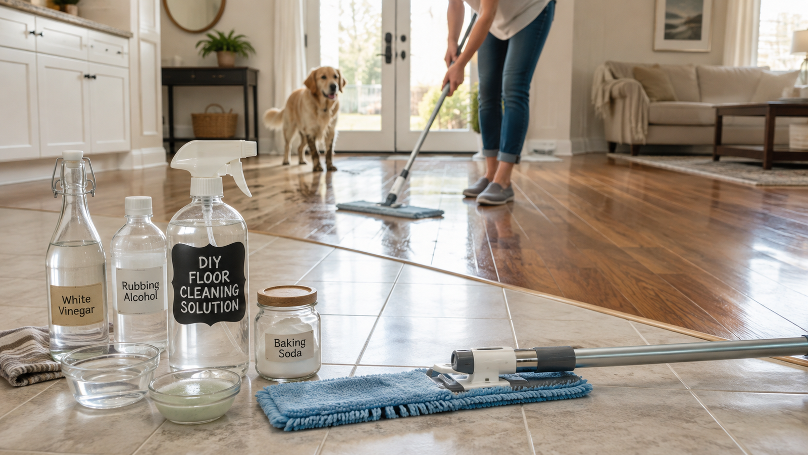 DIY floor cleaning solution ingredients for every floor type